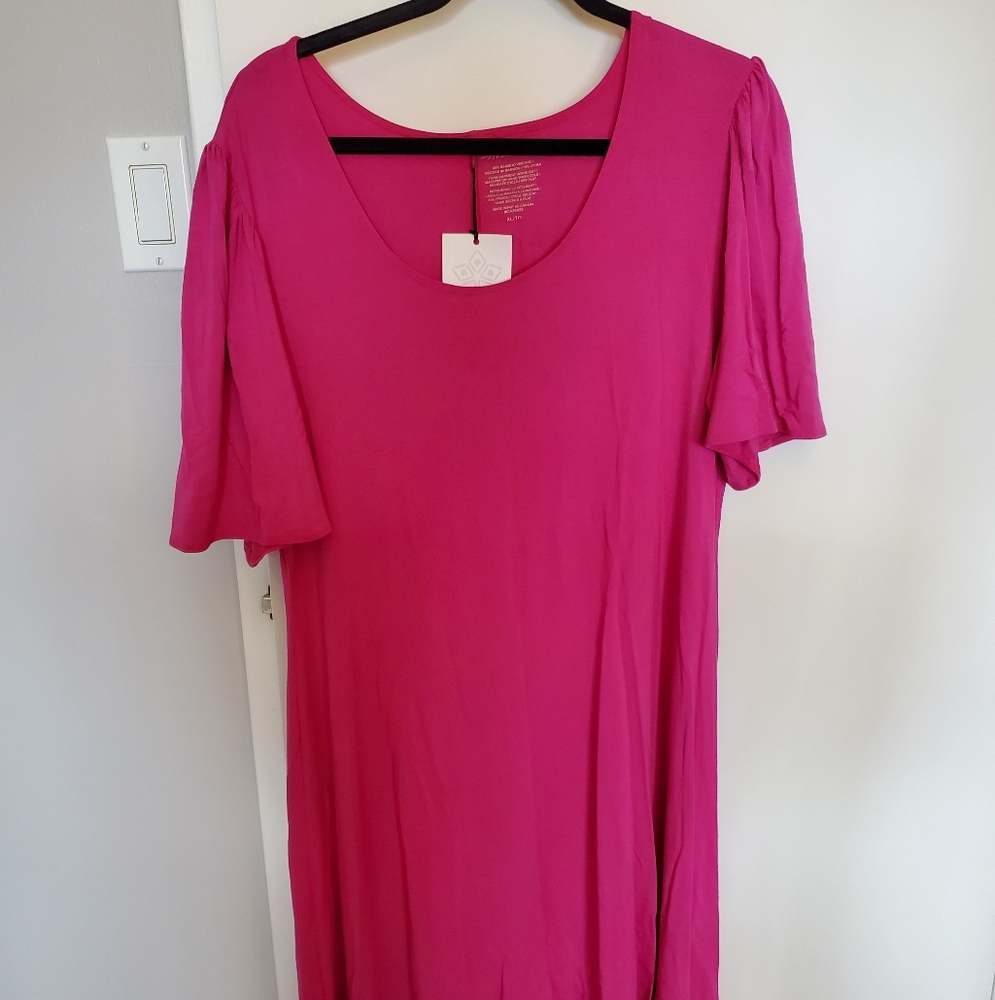 NWT Anne Mulaire JOJO Dress in Bright Pink - Picture 3 of 7